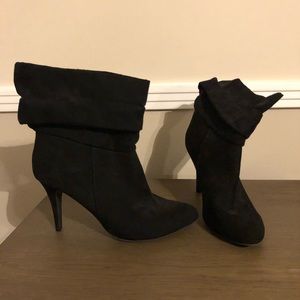 Black Slouch Heel boots